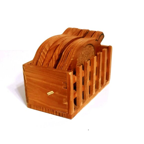 Vintage Rosenthal Netter Wooden Pig Set of 6 Coasters Farmhouse Countryside - Picture 3 of 5